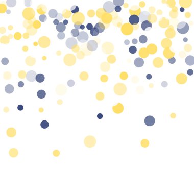 Altın, mavi konfeti şeffaf noktalar.