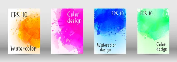 Design-Cover mit einem Bild von Aquarell-Spray. — Stockvektor