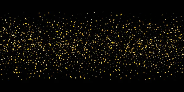 Блиск золотих частинок конфетті на чорному — стоковий вектор