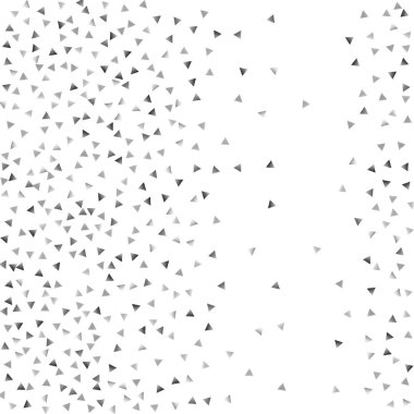 Beyaz bir arka plan üzerinde gümüş konfeti üçgen.