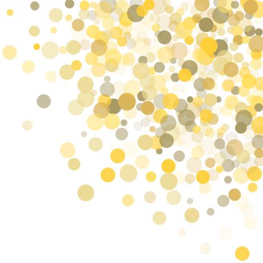 Beyaz zemin üzerine altın nokta konfeti.