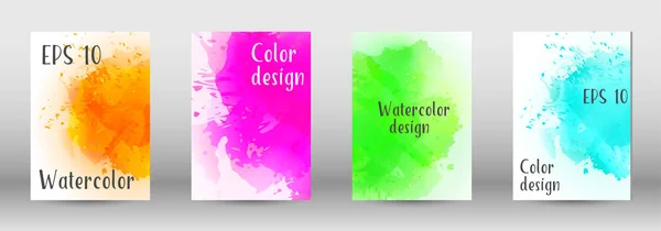 Design-Cover mit einem Bild von Aquarell-Spray. — Stockvektor