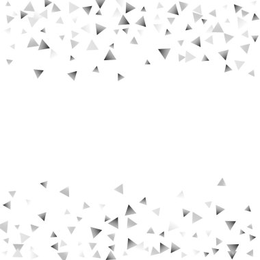 Beyaz bir arka plan üzerinde gümüş konfeti üçgen.