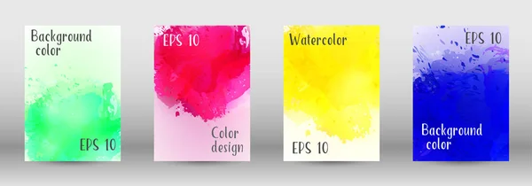 Design-Cover mit einem Bild von Aquarell-Spray. — Stockvektor