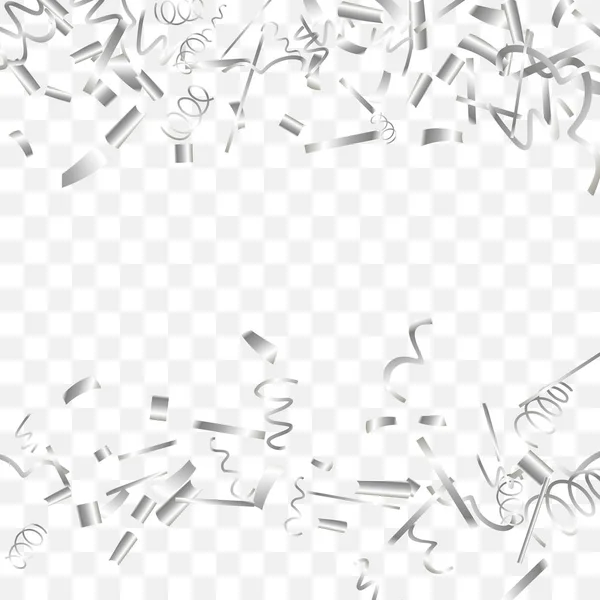 Fundo abstrato com queda de prata confetti. — Vetor de Stock