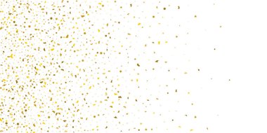 Beyaz arka planda altın parıltılı konfeti.