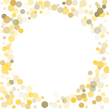 Beyaz zemin üzerine altın nokta konfeti.