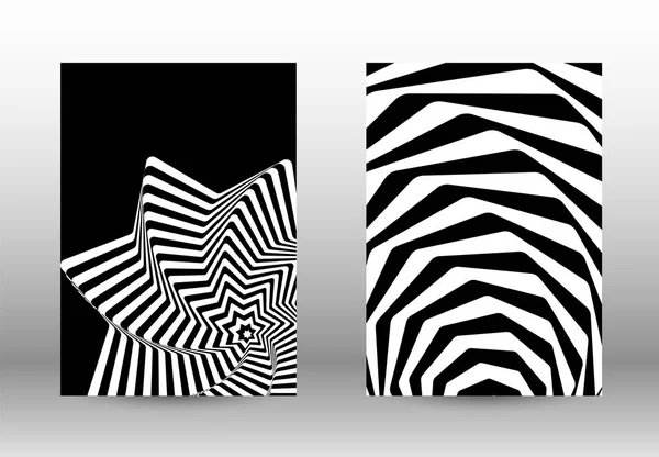 Set of abstract patterns with distorted lines. — Stock Vector