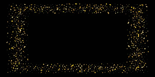 Brilho de partículas de ouro de confete em um preto — Vetor de Stock