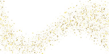 Beyaz arka planda altın parıltılı konfeti.