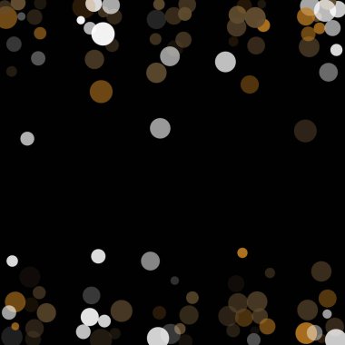 Altın, beyaz ve gri konfeti şeffaf noktalar.