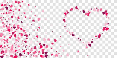 Kalp konfeti arka plan üzerine düşüyor.