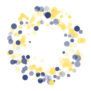 Altın, mavi konfeti şeffaf noktalar.