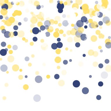 Altın, mavi konfeti şeffaf noktalar.