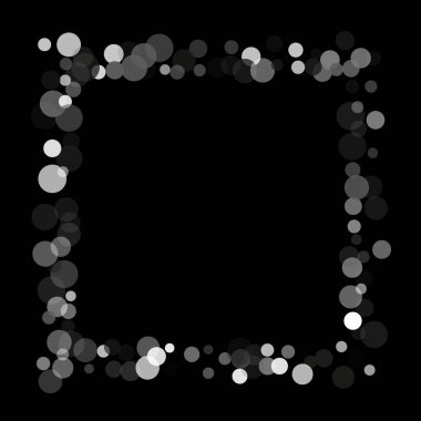  Siyah bir zemin üzerine gümüş glitter konfeti.