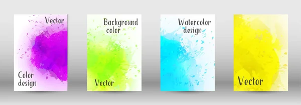 Design-Cover mit einem Bild von Aquarell-Spray. — Stockvektor