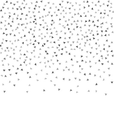 Beyaz bir arka plan üzerinde gümüş konfeti üçgen.