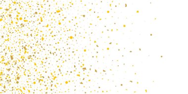 Beyaz arka planda altın parıltılı konfeti.