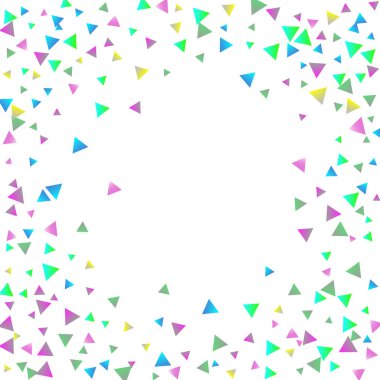 Beyaz zemin üzerine konfeti üçgenler.