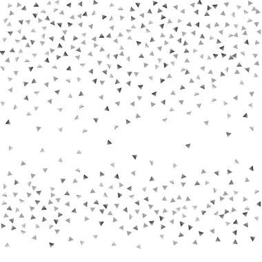 Beyaz bir arka plan üzerinde gümüş konfeti üçgen.