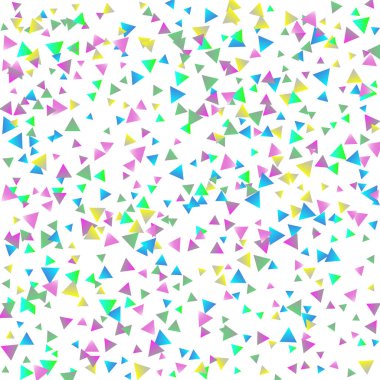 Beyaz zemin üzerine konfeti üçgenler.