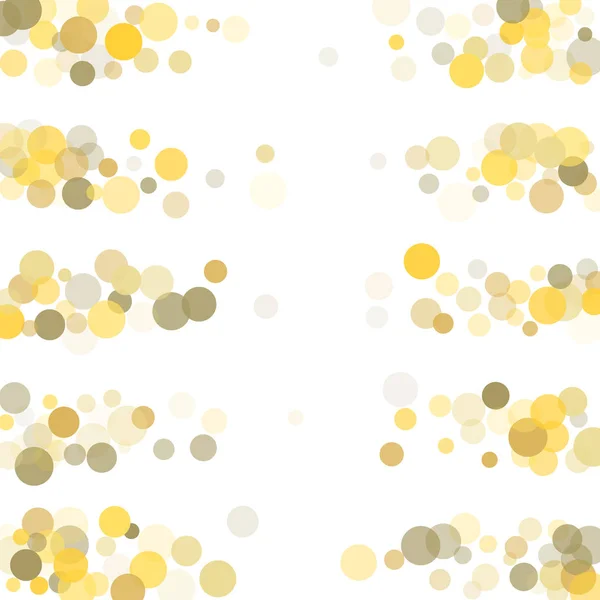 Gyllene dot konfetti på vit bakgrund. — Stock vektor