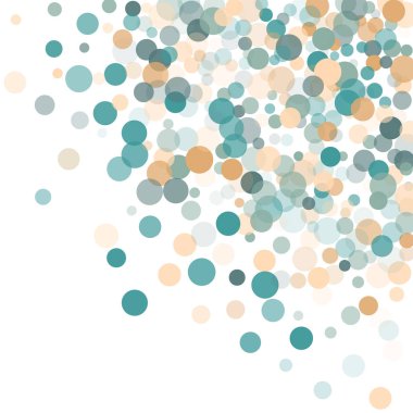 Beyaz arka plan konfeti şeffaf noktalar soyut.