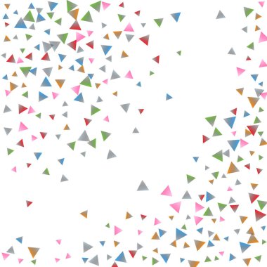 Beyaz zemin üzerine konfeti üçgenler.