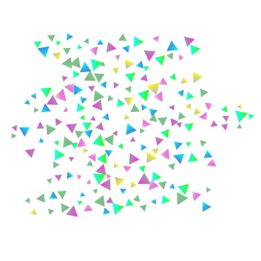 Beyaz zemin üzerine konfeti üçgenler.