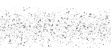 Beyaz arka planda gümüş simli konfeti.