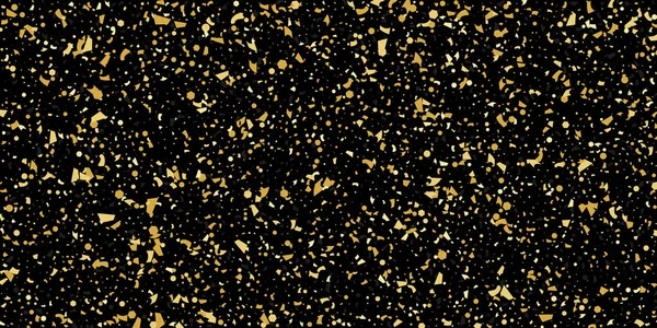 黒の紙吹雪の黄金の粒子のきらめき — ストックベクタ