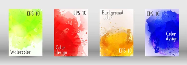 Design-Cover mit einem Bild von Aquarell-Spray. — Stockvektor