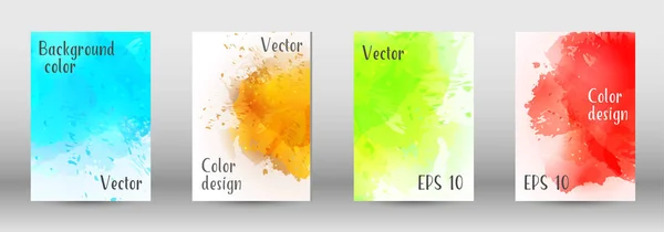 Design-Cover mit einem Bild von Aquarell-Spray. — Stockvektor