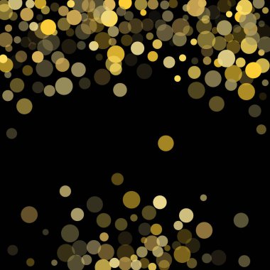 Siyah bir zemin üzerine altın glitter konfeti.