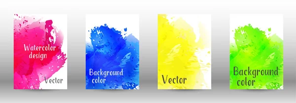 Design-Cover mit einem Bild von Aquarell-Spray. — Stockvektor