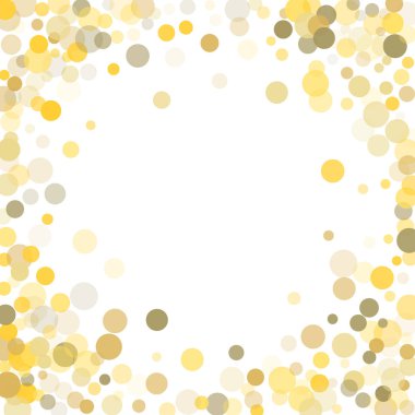 Beyaz zemin üzerine altın nokta konfeti.