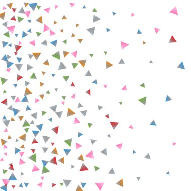 Beyaz zemin üzerine konfeti üçgenler.