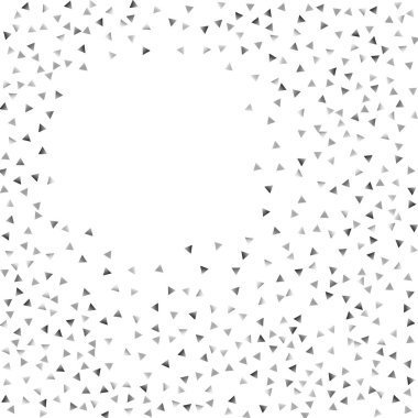 Beyaz bir arka plan üzerinde gümüş konfeti üçgen.