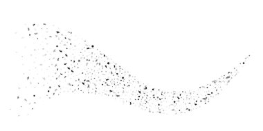 Beyaz arka planda gümüş simli konfeti.