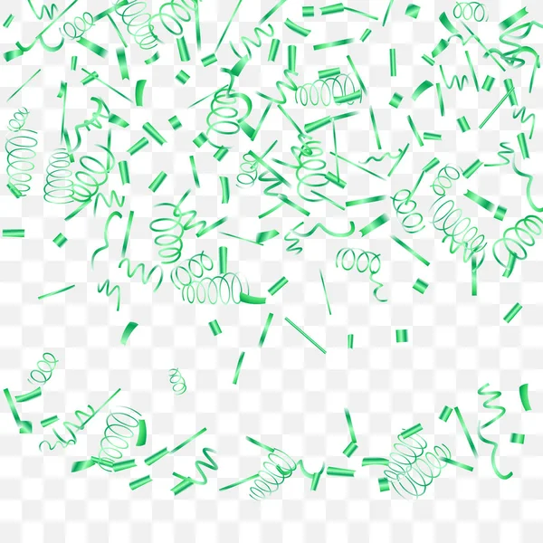 Abstract background with falling green confetti. — Stock Vector