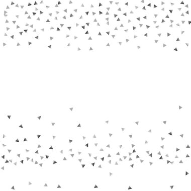 Beyaz bir arka plan üzerinde gümüş konfeti üçgen.