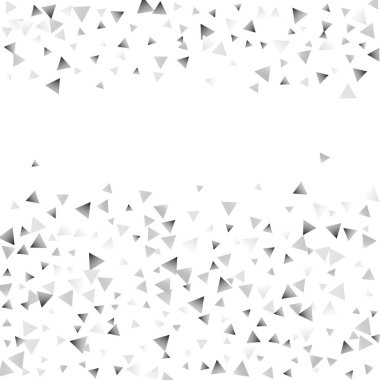Beyaz bir arka plan üzerinde gümüş konfeti üçgen.