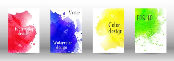 Design-Cover mit einem Bild von Aquarell-Spray. — Stockvektor