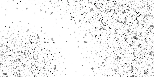 Confettis à paillettes argentées sur fond blanc. — Image vectorielle