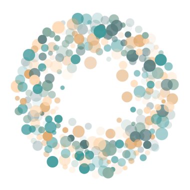 Beyaz arka plan konfeti şeffaf noktalar soyut.