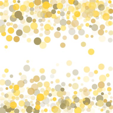 Beyaz zemin üzerine altın nokta konfeti.