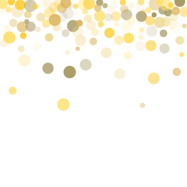 Beyaz zemin üzerine altın nokta konfeti.