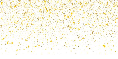 Beyaz arka planda altın parıltılı konfeti.
