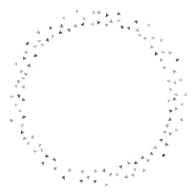 Beyaz bir arka plan üzerinde gümüş konfeti üçgen.