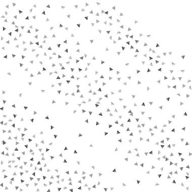 Beyaz bir arka plan üzerinde gümüş konfeti üçgen.